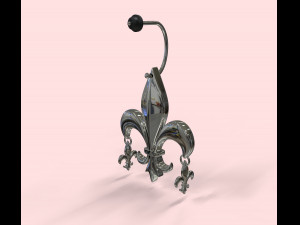 fleur de lis earring 3D 模型