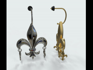 fleur de lis earring 3D 模型