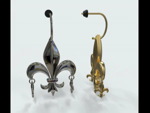 fleur de lis earring 3D Model