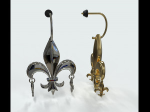 fleur de lis earring 3D 模型