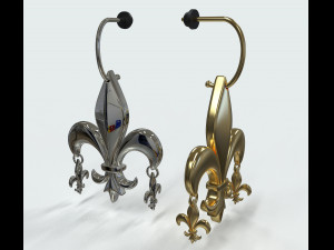 fleur de lis earring 3D 模型