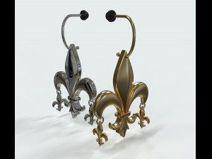 fleur de lis earring 3D 模型