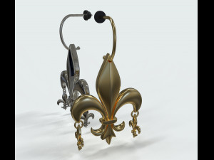 fleur de lis earring 3D 模型