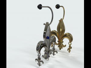 fleur de lis earring 3D 模型