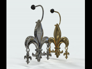 fleur de lis earring 3D 模型
