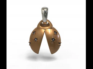 pendentif abstrait coccinelle Modèle 3D