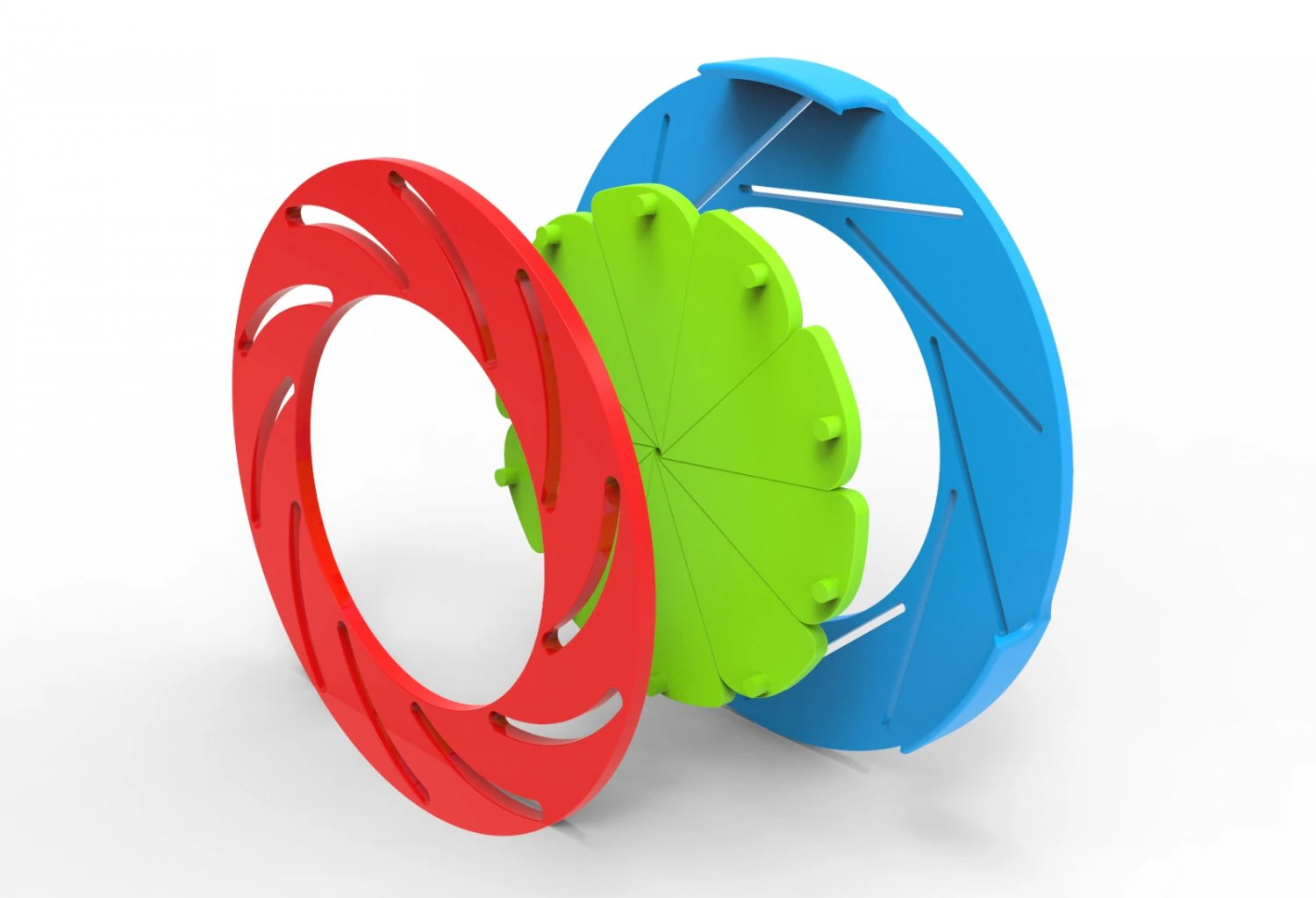 Iris diaphragm mechanism 3D Model .c4d .max .obj .3ds .fbx .stl .blend
