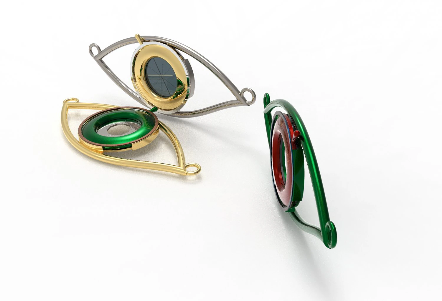 eye iris diaphragm pendant 3D Model .c4d .max .obj .3ds .fbx .stl .blend 