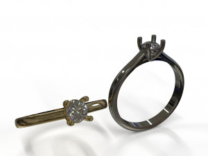 21ct diamond engagement ring Modelo 3D