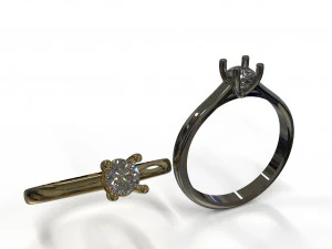 21ct diamond engagement ring 3D Model