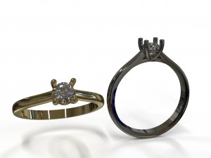 21ct diamond engagement ring Modelo 3D