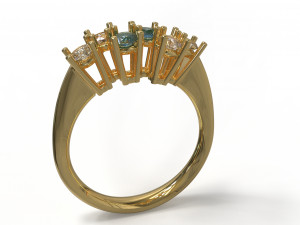sapphire and diamond ring 3D 模型