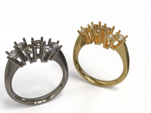 sapphire and diamond ring 3D Model
