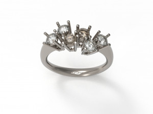 sapphire and diamond ring 3D Model