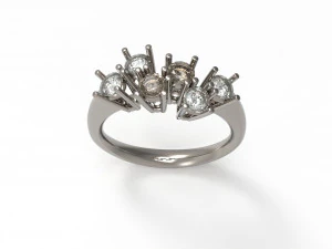 sapphire and diamond ring 3D Model