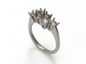 sapphire and diamond ring 3D Model