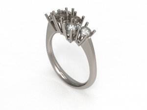sapphire and diamond ring 3D Model