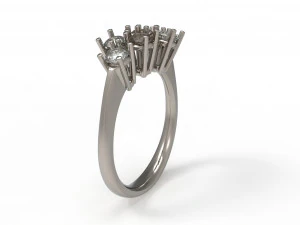 sapphire and diamond ring 3D Model