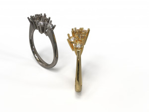 sapphire and diamond ring 3D Model