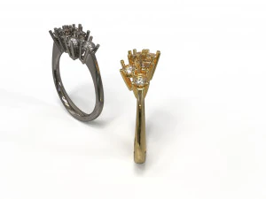 sapphire and diamond ring 3D Model