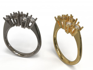 sapphire and diamond ring 3D Model