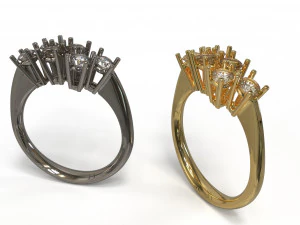 sapphire and diamond ring 3D Model