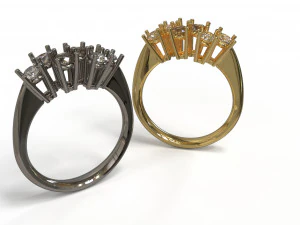 sapphire and diamond ring 3D Model
