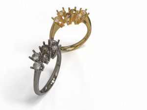 sapphire and diamond ring 3D Model