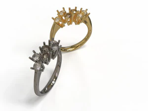 sapphire and diamond ring 3D Model