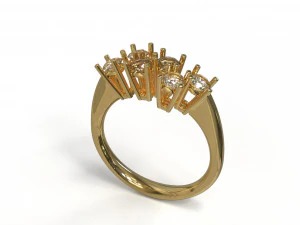 sapphire and diamond ring 3D Model