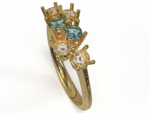 sapphire and diamond ring 3D Model