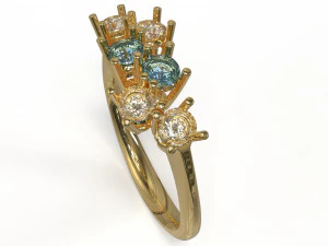 sapphire and diamond ring 3D Model