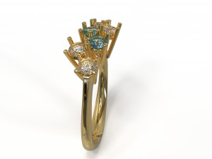 sapphire and diamond ring 3D Model