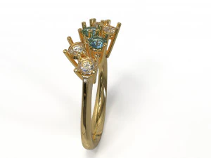 sapphire and diamond ring 3D Model