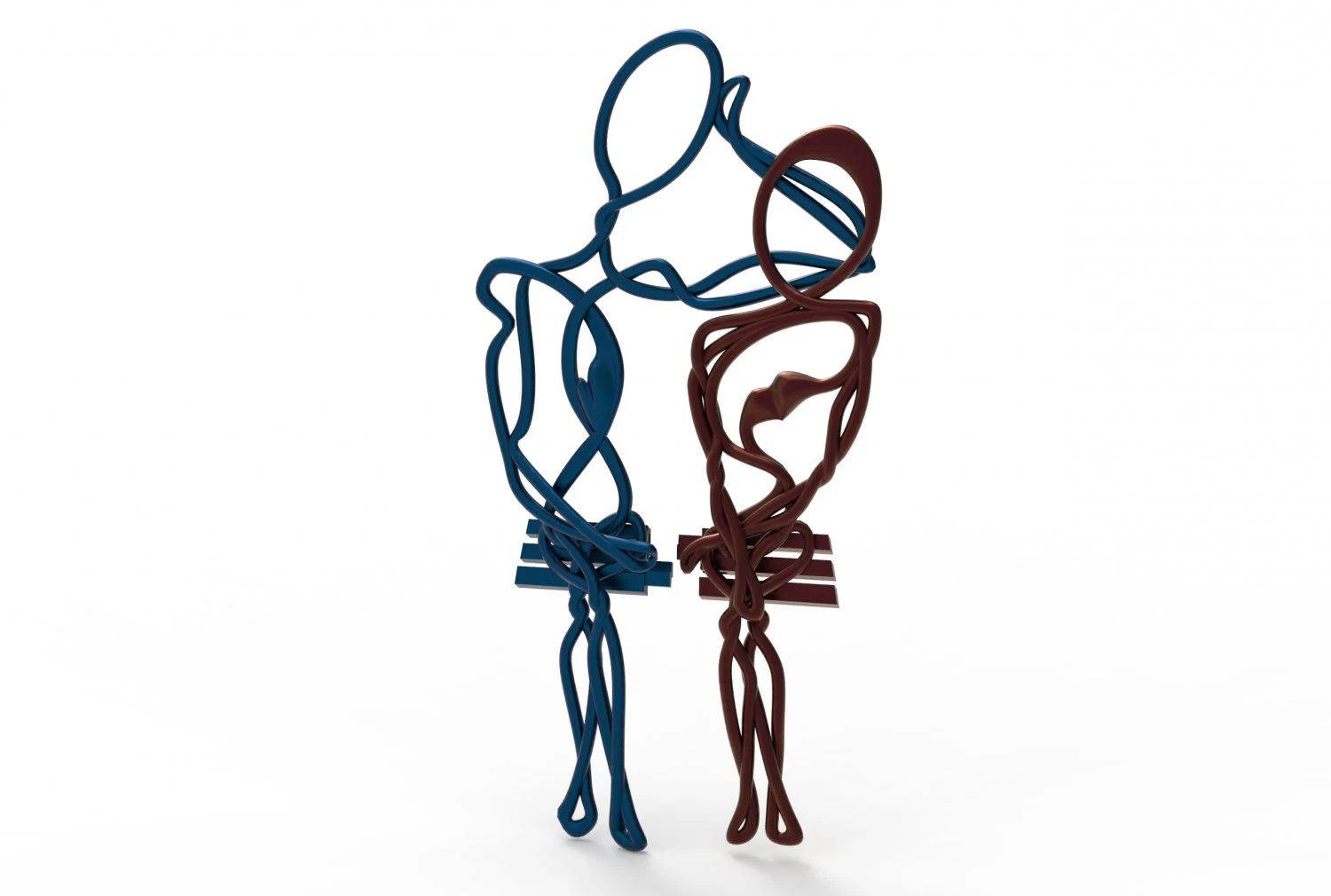 staring lovers pair able pendant 3D Model .c4d .max .obj .3ds .fbx .stl .blend 