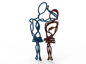 casal de amantes encarando pingente capaz Modelo 3D