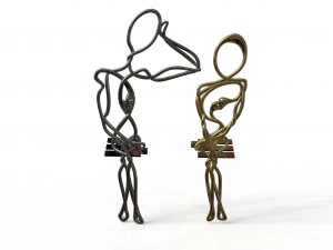 staring lovers pair able pendant 3D Model