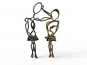 staring lovers pair able pendant Modelo 3D