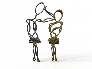 staring lovers pair able pendant 3D Model