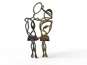 staring lovers pair able pendant Modelo 3D