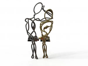 staring lovers pair able pendant 3D Model