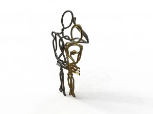 staring lovers pair able pendant 3D Model