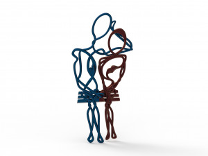 staring lovers pair able pendant Modelo 3D