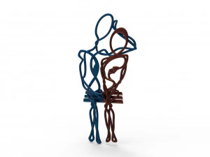 staring lovers pair able pendant 3D Model