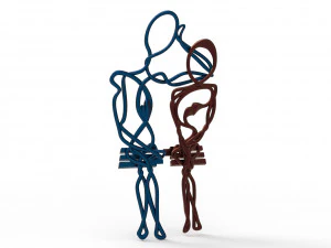 staring lovers pair able pendant 3D Model