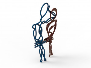 staring lovers pair able pendant Modelo 3D