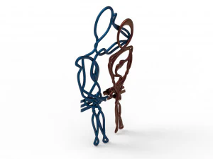 staring lovers pair able pendant 3D Model