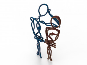 staring lovers pair able pendant Modelo 3D