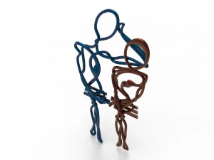 staring lovers pair able pendant 3D Model