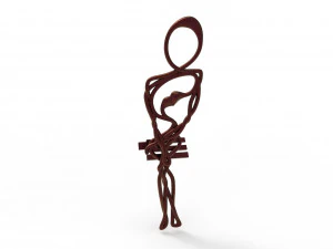 staring lovers pair able pendant 3D Model